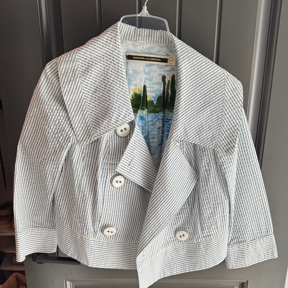 Striped Double-Breasted Jacket